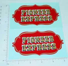 Pair Marx Pioneer Express Ride On Locomotive Stickers