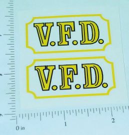 Pair Marx VFD Fire Department Truck Stickers