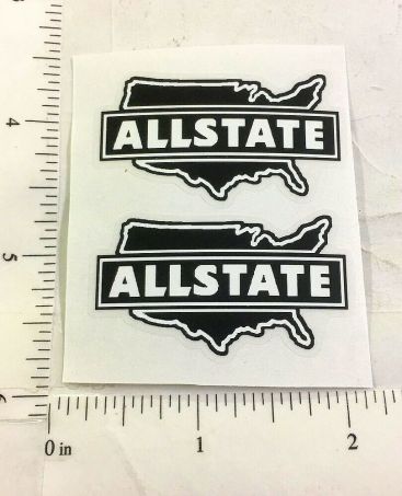 Pair Marx Allstate Black/White Door Logo Stickers Main Image