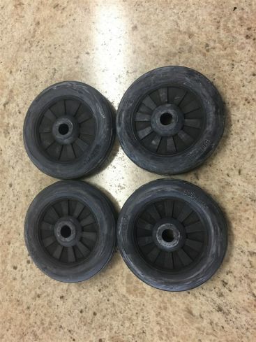 Set 4 Buddy L Simulated Spoke Rubber Wheel/Tire Replacement Toy Parts Main Image Set 4 Buddy L Simulated Spoke Rubber Wheel/Tire Replacement Toy Parts Main Image