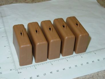 Set/5 Tonka Brown Airport Tug Suitcase/Luggage Replacement Toy Part Main Image