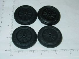 4 Wyandotte Black Rubber Simulated Spoke Wheel/Tire Toy Parts
