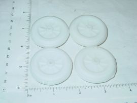 4 Wyandotte White Rubber Simulated Spoke Wheel/Tire Toy Parts