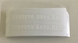 Structo Auto Haul Transporter White Graphic Sticker Pair