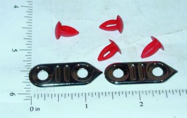 Tonka Fire Truck Rear Tail Lights w/Bezels Replacement Toy Parts Main Image