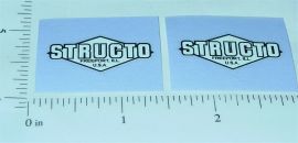 Pair Structo Black on White Door Stickers