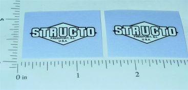 Pair Structo Black on White Door Stickers Main Image