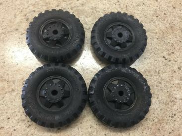 Set of 4 Buddy L 53 Ford Style Rubber Wheel/Tire Replacement Toy Parts Main Image