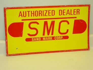 Vintage SMC Sand Mark Corp, Authorized Dealer Sign, Original, Scioto Main Image Vintage SMC Sand Mark Corp, Authorized Dealer Sign, Original, Scioto Main Image