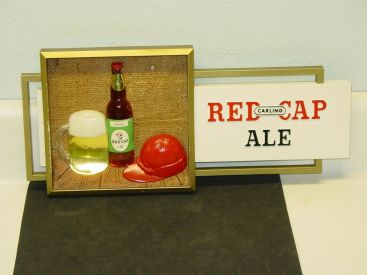 Vintage Advertising Sign Carlings Red Cap Ale, Original, Cleveland, 1960 Main Image Vintage Advertising Sign Carlings Red Cap Ale, Original, Cleveland, 1960 Main Image