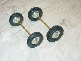 Cox Thimble Drome Champion Pusher Wheel/Tire/Axle Replacement Part Set