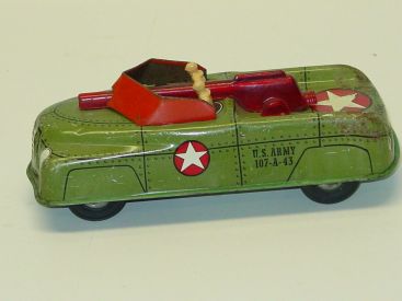 Vintage Walt Reach Courtland Tin U.S. Army Friction Truck, Tank Main Image Vintage Walt Reach Courtland Tin U.S. Army Friction Truck, Tank Main Image
