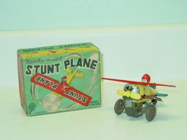 Tin Litho Line Mar Japan Mechanical Stunt Plane Wind Up Toy, Original Box, Works Main Image Tin Litho Line Mar Japan Mechanical Stunt Plane Wind Up Toy, Original Box, Works Main Image