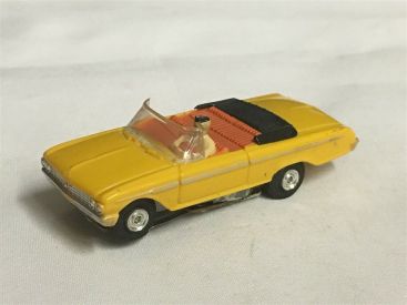 Vintage Aurora T-Jet Mustard Yellow Ford Galaxie Convertible Slot Car Main Image Vintage Aurora T-Jet Mustard Yellow Ford Galaxie Convertible Slot Car Main Image
