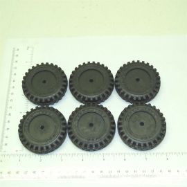 Set of 6 Rubber Tonka Script Tire Toy Parts