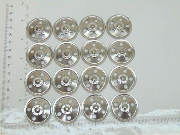 Set of 16 Zinc Plated Tonka Round Hole Hubcaps Toy Parts, Semi Trucks Main Image