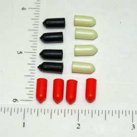Dozen Tonka Rd/Blk/Whi Rubber Crank/Handle Tip Replacement Toy Parts
