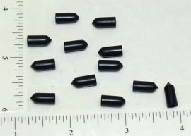 Dozen Tonka Black Rubber Crank/Handle Tip Replacement Toy Parts