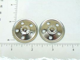 Set of 2 Zinc Plated Tonka Round Hole Hubcap Toy Part