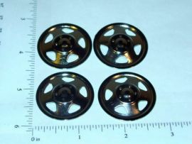 Set of 4 Plated Tonka Triangle Hole Hubcap Toy Parts