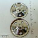 Set of 2 Zinc Plated Tonka Round Hole Hubcap Toy Part Alternate View 1