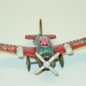 Vintage Japan Tin Litho P.51 Airplane, Friction Toy Plane, Dog Chasing Rabbit Alternate View 2