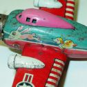 Vintage Japan Tin Litho P.51 Airplane, Friction Toy Plane, Dog Chasing Rabbit Alternate View 6