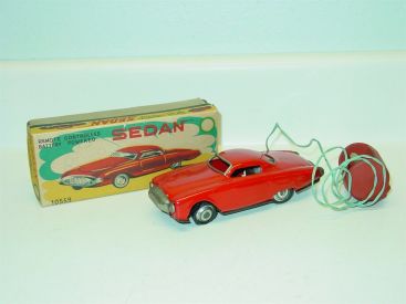 Vintage Cragstan Remote Control Battery Powered Sedan Toy Car, Original Box Main Image
