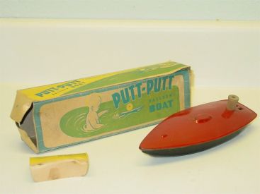 Vintage Putt-Putt Balloon Boat with Original Box, United States Main Image Vintage Putt-Putt Balloon Boat with Original Box, United States Main Image