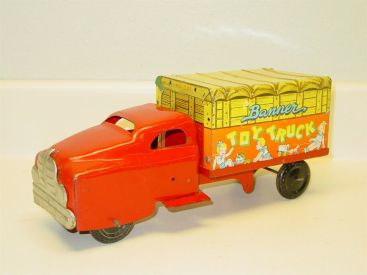 Vintage 1951 Banner 'Toy Truck' No 781 Pressed Steel & Tin Litho Toy Vehicle HTF Main Image Vintage 1951 Banner 'Toy Truck' No 781 Pressed Steel & Tin Litho Toy Vehicle HTF Main Image