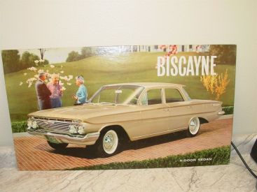 Vintage Original 1961 Chevy Biscayne 4 Door Sedan Showroom Cardstock Poster Main Image Vintage Original 1961 Chevy Biscayne 4 Door Sedan Showroom Cardstock Poster Main Image