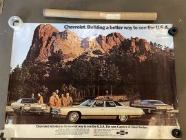 Vintage 1972 Chevrolet Caprice Dealership Showroom Poster 40" x 58"