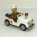 Vintage Daiya Japan Tin Litho MP Military Police Jeep Battery Operated Toy Works Alternate View 1