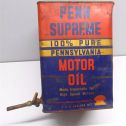 Vintage Penn Supreme Motor Oil 100% Pure Pennsylvania 2 Gallon Metal Can Alternate View 2