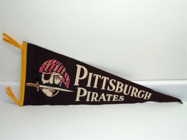 Original 1950s Pittsburgh Pirates Pennant Colorful Pirate w/Knife, 29-1/2" Main Image