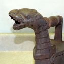 Vintage Cast Sad Iron, Coal, Germany, Dragon Head, Lion, Heavy Piece, Ornate Alternate View 3