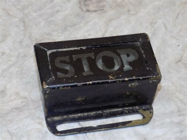 Vintage Brass/Copper & Glass Reverse Painted Stop Taillight Marker Main Image Vintage Brass/Copper & Glass Reverse Painted Stop Taillight Marker Main Image