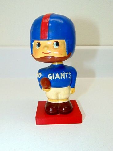 Vintage 1960'S New York Giants Bobble Head - Square Red Wooden Base/Japan Main Image Vintage 1960'S New York Giants Bobble Head - Square Red Wooden Base/Japan Main Image