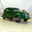 Vintage Cor Cor Toys Sedan Car, Chrysler Airflow, Pressed Steel Toy, Green Alternate View 9