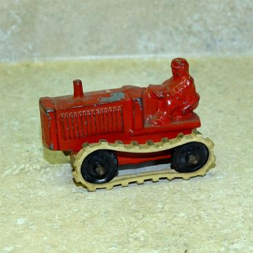 Vintage Cast Dozer Tractor, Driver Toy, Slush Mold, Hubley Tootsie Kenton 2 3/4" Main Image Vintage Cast Dozer Tractor, Driver Toy, Slush Mold, Hubley Tootsie Kenton 2 3/4" Main Image