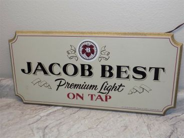 Older 1982 Pabst Brewing Jacob Best Premium Light Wooden Non-Lighted Sign Main Image