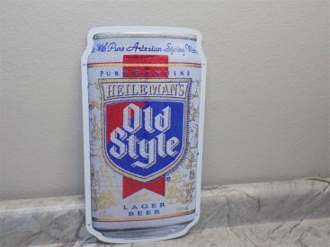 Vintage 1991 Heileman's Old Style Lager Beer Diecut Can Tin Tacker Sign NOS Main Image