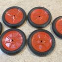 Lot 6 Large Reproduction Buddy L Wheels/Tires 5" Diameter Steel/Rubber Alternate View 1