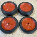 Lot 6 Large Reproduction Buddy L Wheels/Tires 5" Diameter Steel/Rubber Main Image