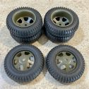 Lot 6 Reproduction Custom Military Style Wheels/Tires 3.5" Diameter Steel/Rubber Main Image