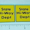 Pair Tonka State Hiway Dept. Door Sticker Set Main Image