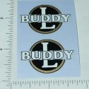 Pair Buddy L Black/Gold/White Round Door Stickers Main Image
