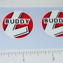 Pair Buddy L Red/White/Black Round Door Stickers Main Image