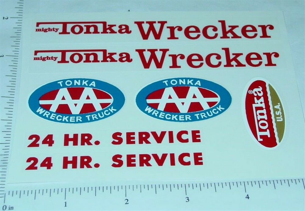 Tonka Standard Wrecker Tow Truck Sticker Set       TK-013 