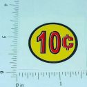 Three (3) Generic 10 Cent Circle Vend Stickers Main Image